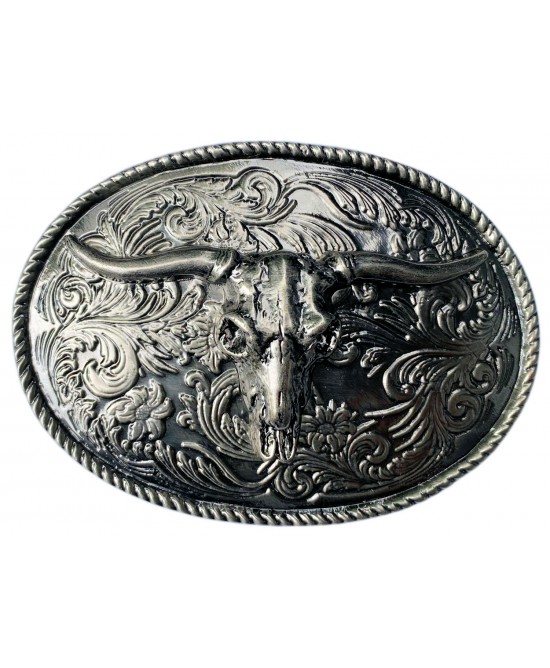 Belt Buckle - Rodeo Steer Silver