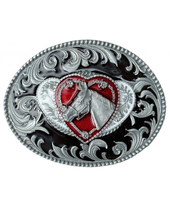 Belt Buckle - Horses and Hearts