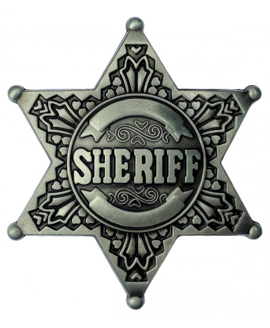 Belt Buckle - Sheriff Star Silver