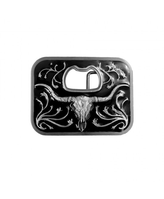 Belt Buckle - Steer Skull Bottle Opener