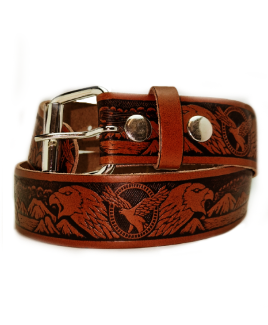 Leather Belt - Eagles Dark Brown