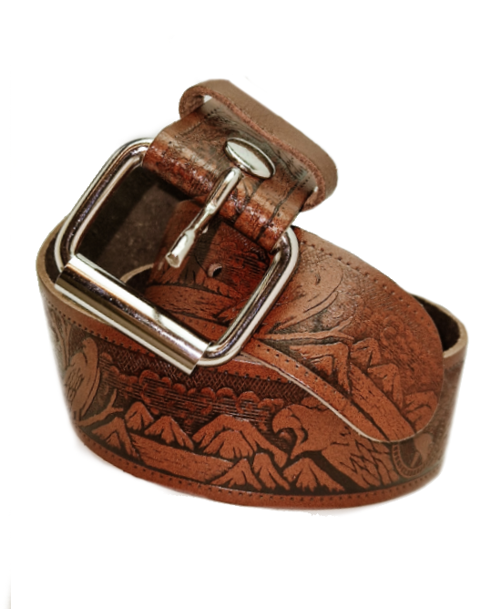 Leather Belt - Eagles Brown