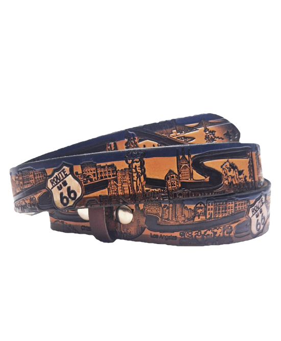 Leather Belt - Route 66