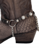 Boot Straps - Crystal Stressed Dark Brown with Chains