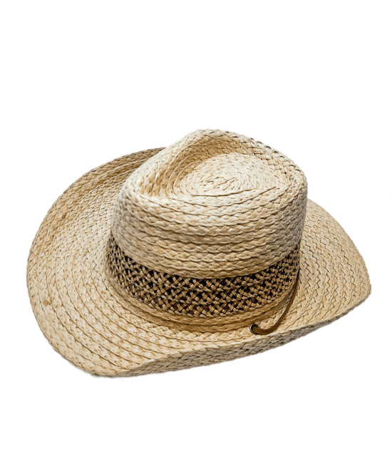 Straw Western Hat with Chin Strap