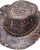 Leather Western Hat  Snake Print