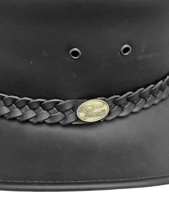 Leather Western Hat - Outback Trailblazer Australian Black