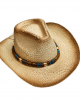 Straw Western Hat with Beads 