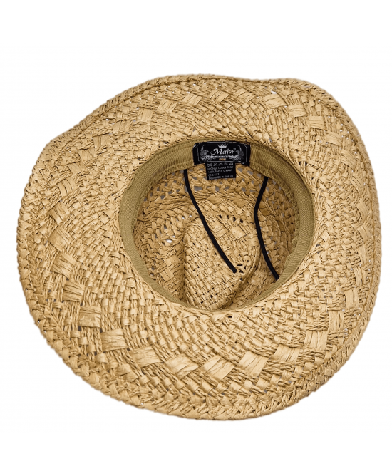 Straw Western Hat with Brown Hat Band