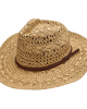 Straw Western Hat with Brown Hat Band