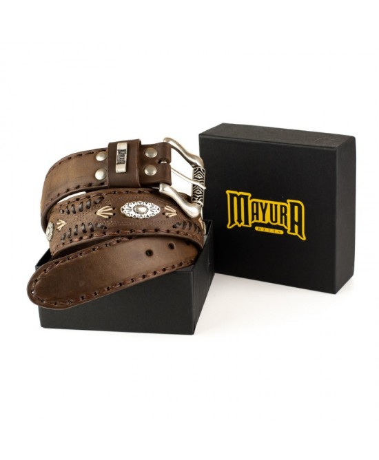 Mayura 338 Bovine Belt Brown Crazy Old Sadale