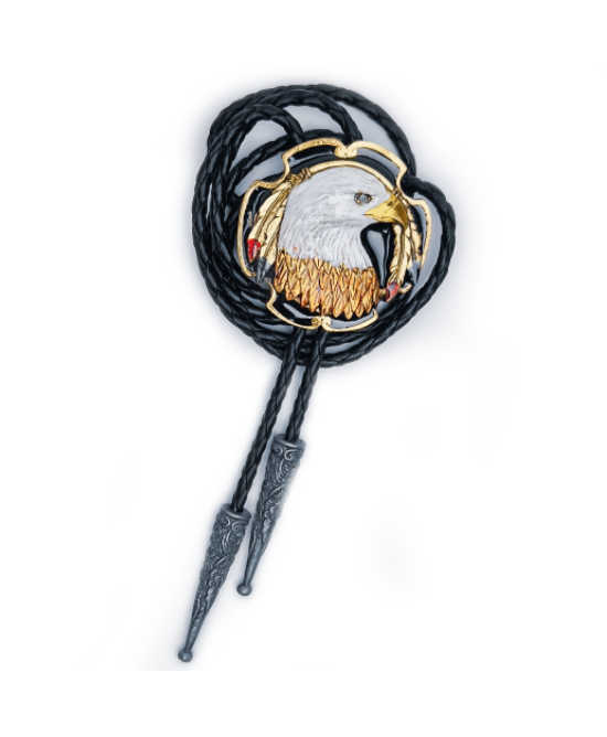 Bolo Tie - Eagle Black Gold