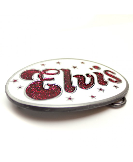 Belt Buckle - Elvis White And Red