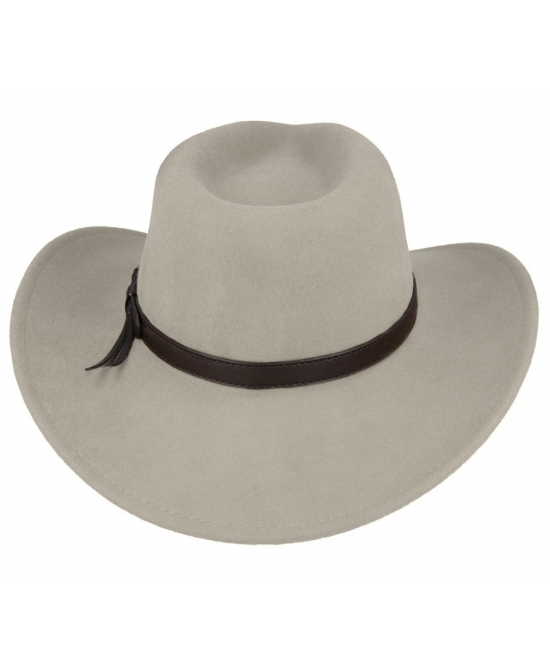 Wool Felt Western Beige Hat - Crushable