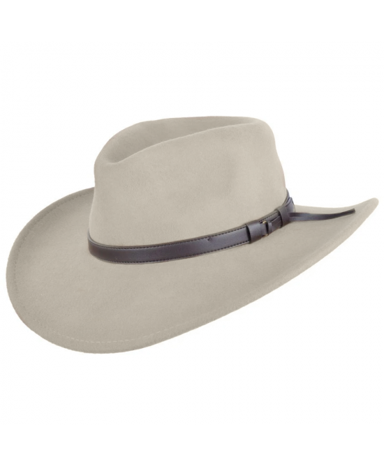 Wool Felt Western Beige Hat - Crushable