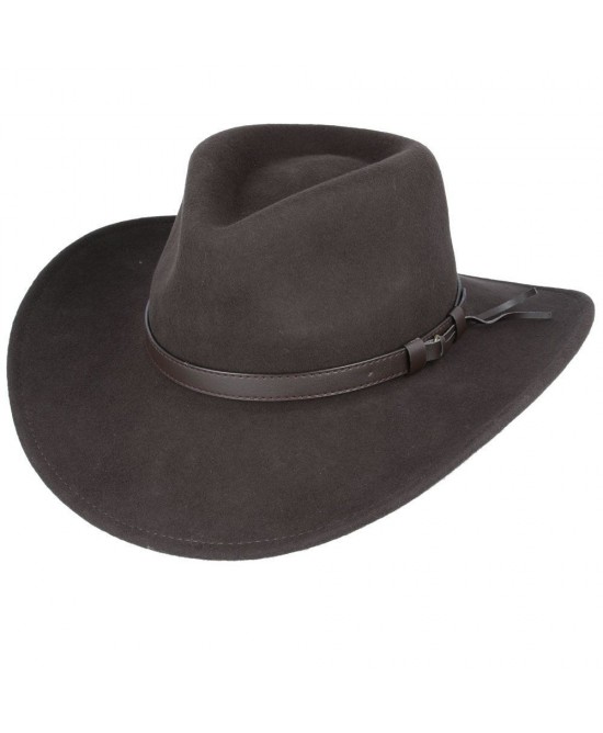 Wool Felt Western Dark Brown Hat - Crushable