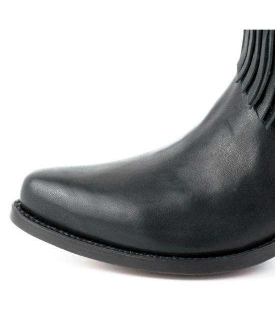 Mayura 2374 Negro Fringes Ladies Cowboy Ankle Boots