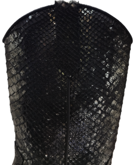 Zoe - Faux Piton Snakeskin Black 