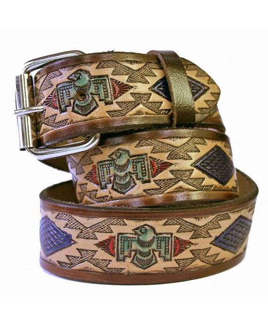 Leather Belt - Aztec