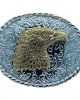 Belt Buckle - Oval Rodeo Eagle Head Silver and Gold