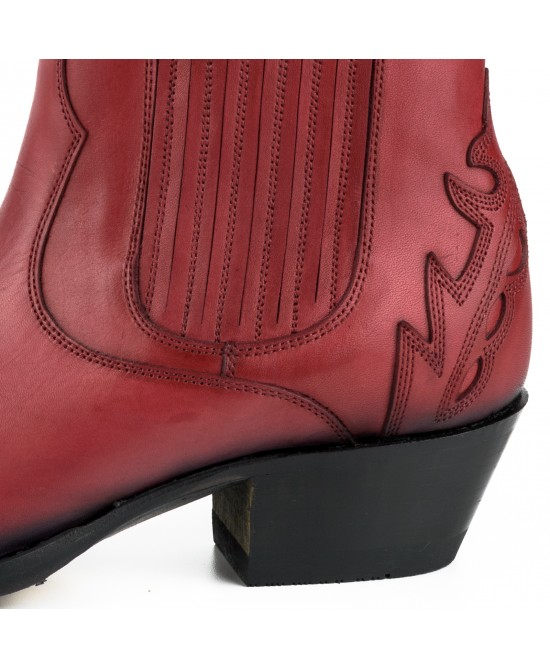 Mayura 2487 Marilyn Red Ladies Cowboy Ankle Boots