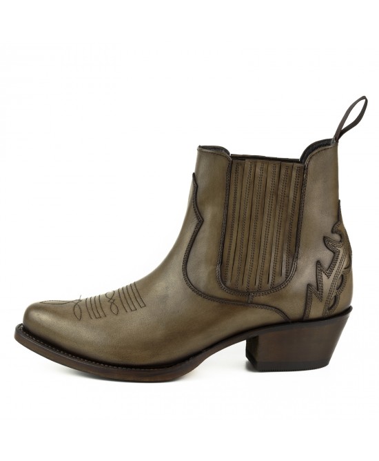 Mayura 2487 Marilyn Taupe Ladies Cowboy Ankle Boots